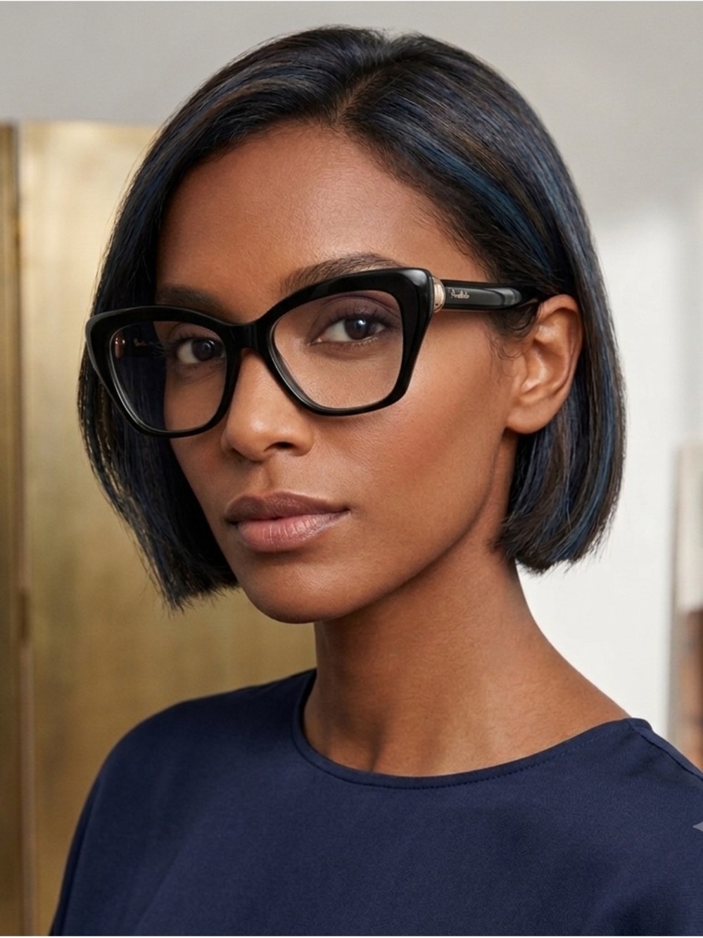 New Pimellato black & gold cat eye glasses acetate frame PM01200